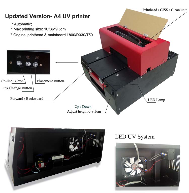 New version Ant-Print A4 UV flatbed printer